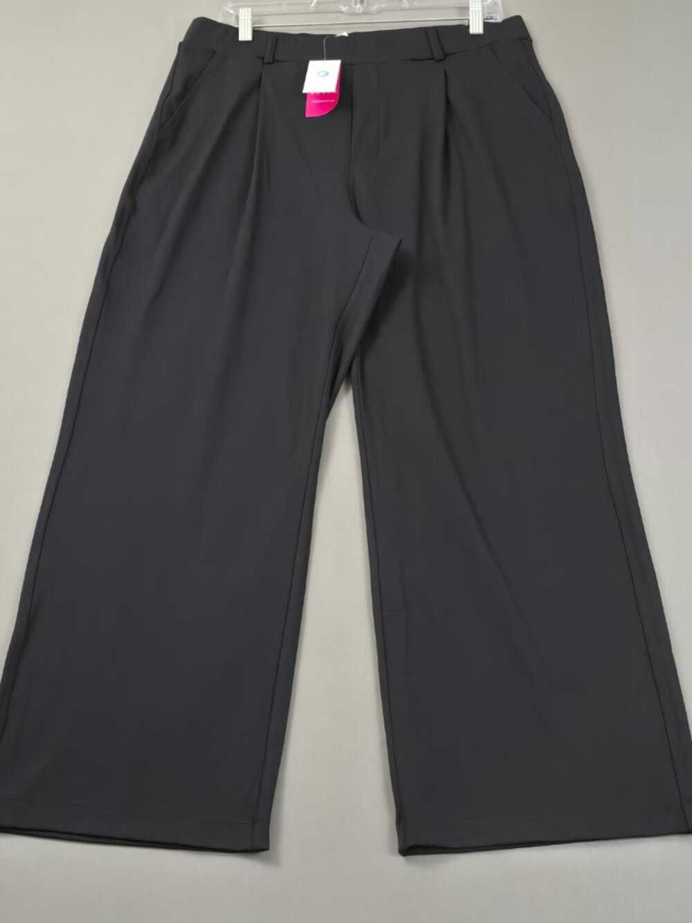 Iuga Womens Black Work Pants XL Petite Wide Leg Pull On Stretch Dress Pants NWT
